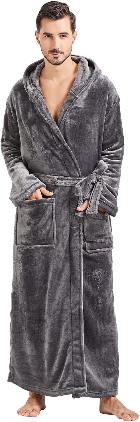 FashGudim Mens Robes Big and Tall with Hood for Cozy Comfort
