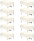 BRILLMAX 10 Pack Ivory Tablecloths for 6 ft Rectangle Tables - Durable