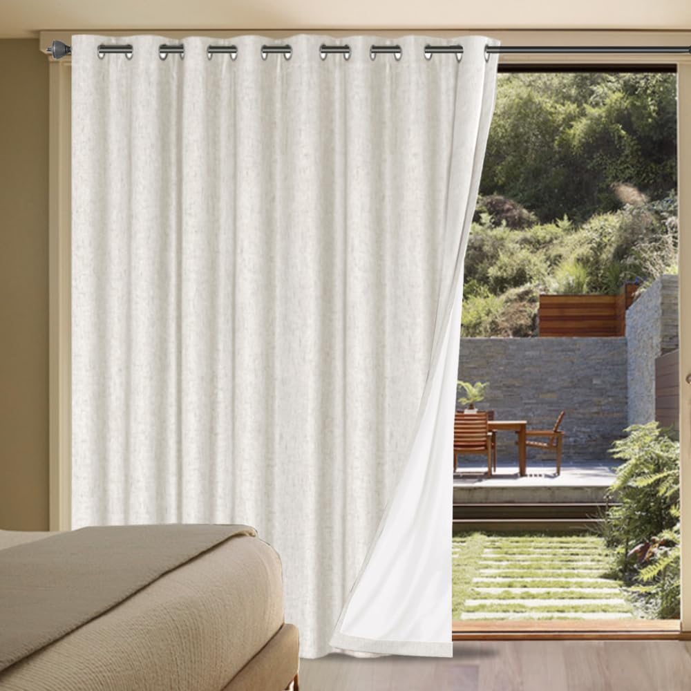 H.VERSAILTEX Blackout Curtains for Extra Wide Sliding Doors