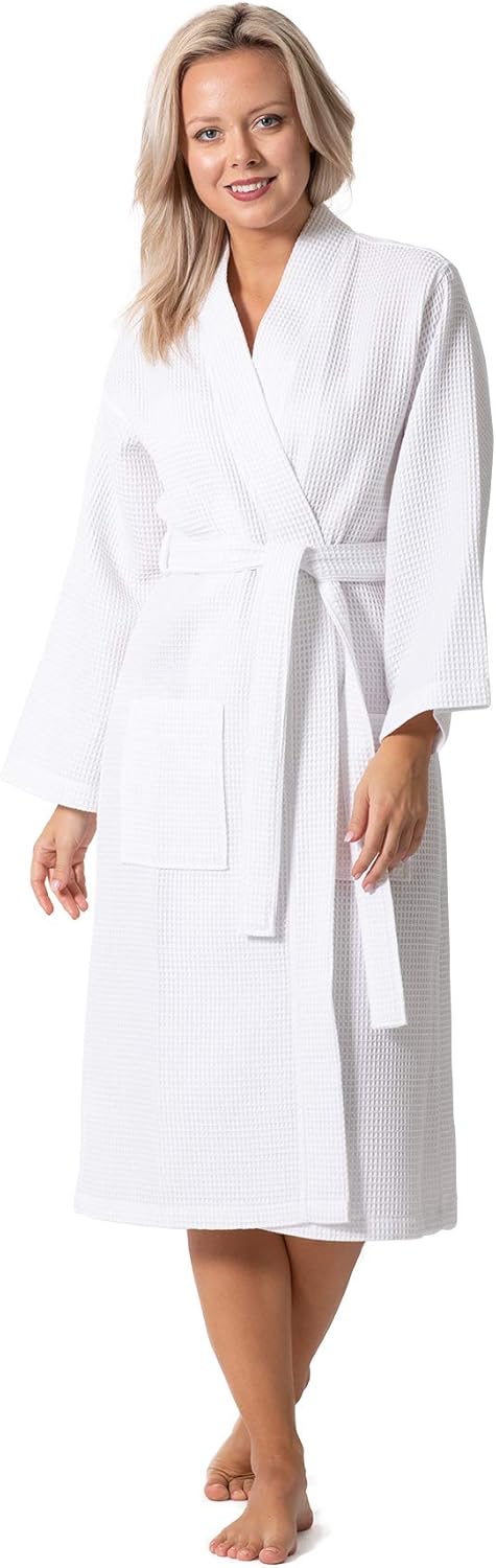 Waffle Knit Lightweight Kimono Robes for Women - Quick Dry