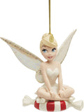 Tinker Bell On Peppermint Ornament - Festive Porcelain Tree Accent