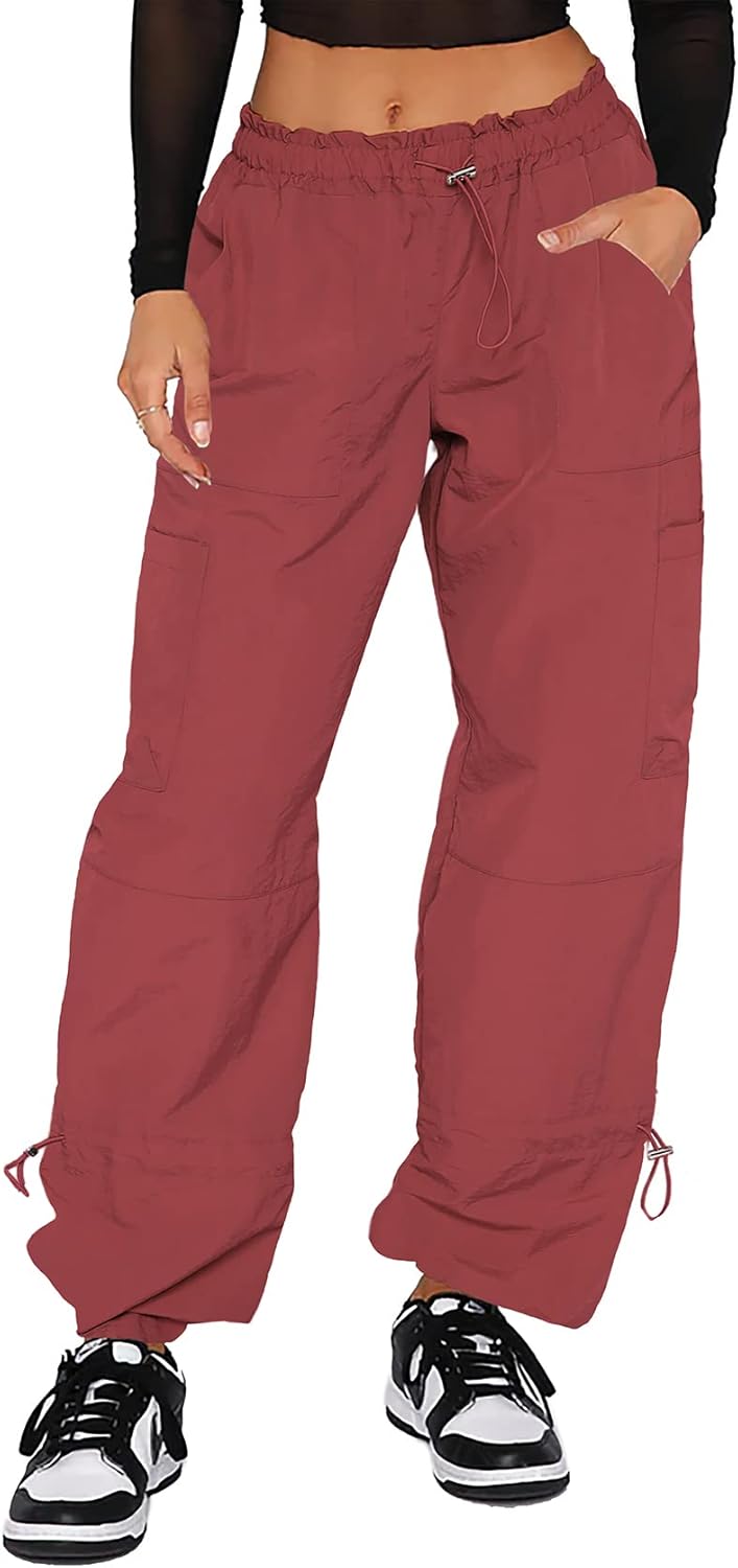 Y2K Cargo Pants for Women with Drawstring and Multiple Pockets