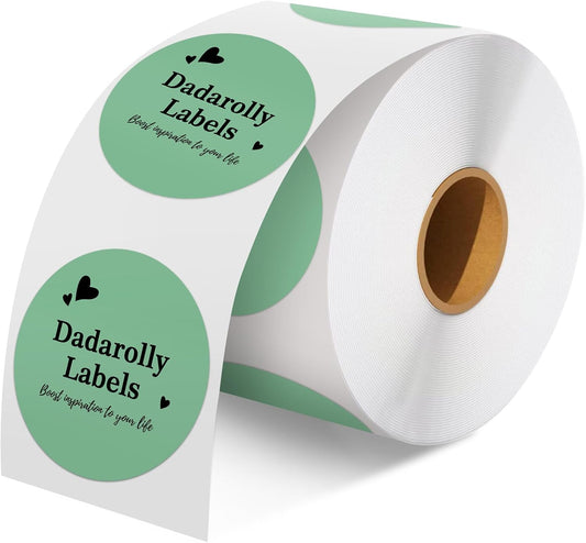 750 Green Thermal Labels, Self-Adhesive, Compatible with Multiple Printers