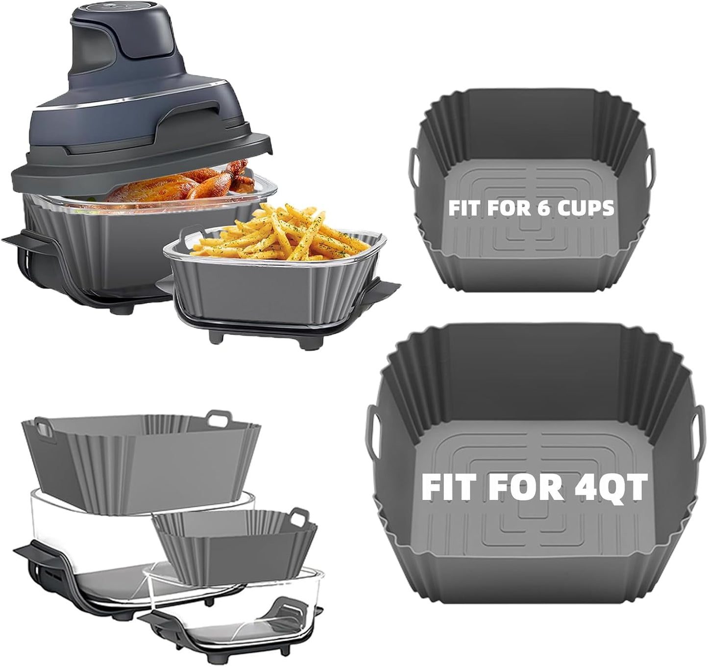 Non-Stick Silicone Air Fryer Liners for perfect Crisping