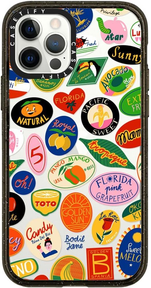CASETiFY Impact Case for iPhone 12 Pro - Fruit Stickers Design