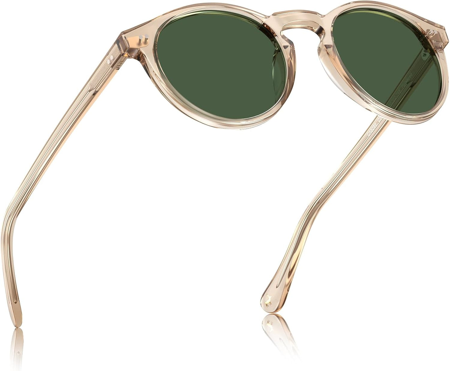 CARFIA Vintage Round Polarized Sunglasses for Men with UV400