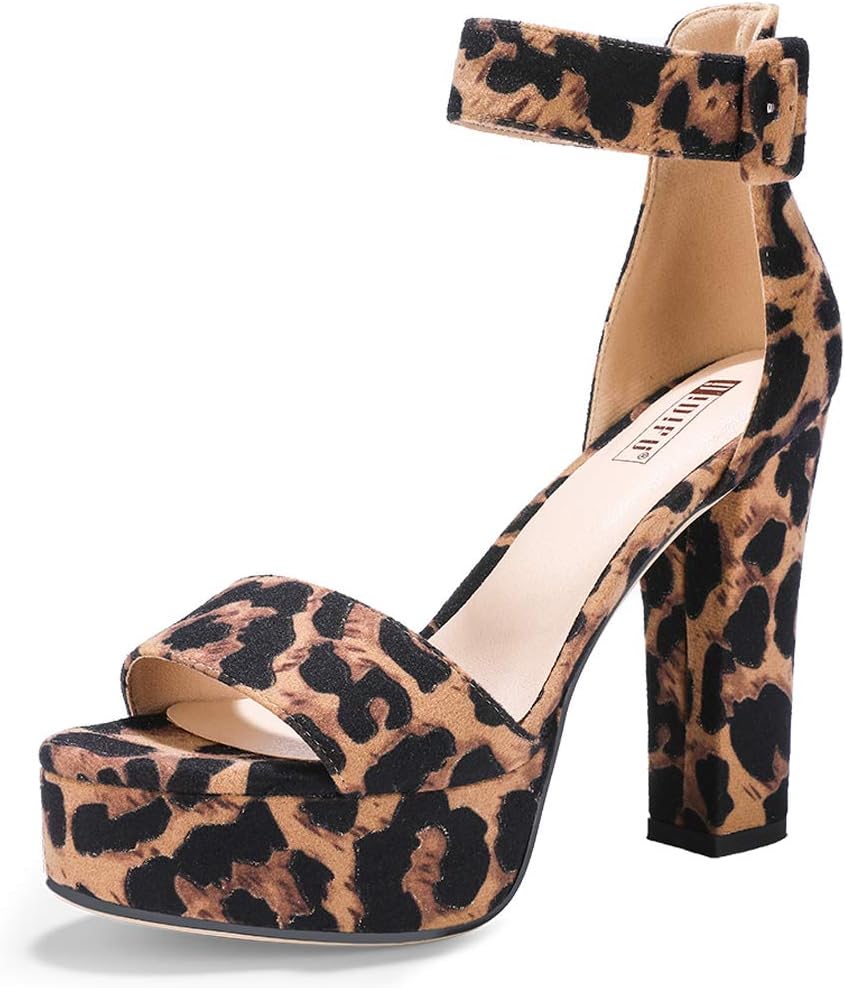 IDIFU Sabrina Platform Block Chunky High Heels for Women