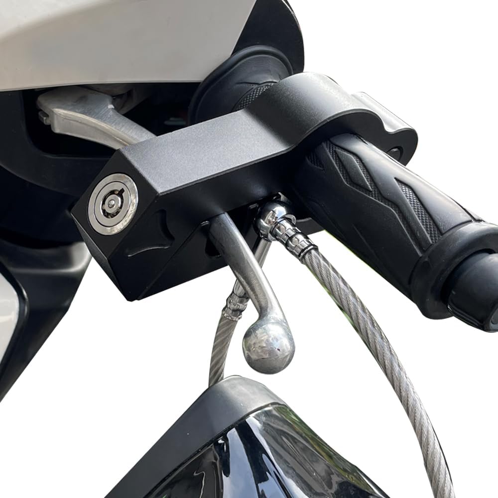 Securely Locks Handlebars & Helmet - Motorcycle 2-in-1 Lock