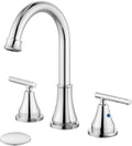 Widespread Bathroom Faucet with Pop-up Drain and Supply Lines