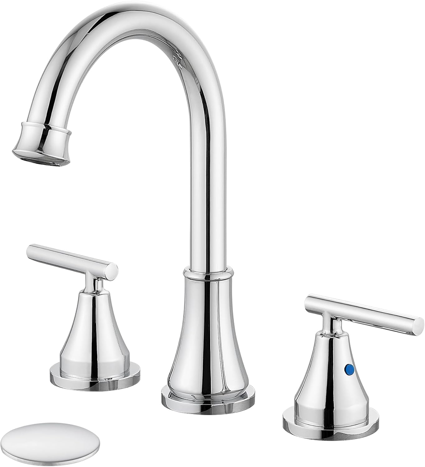 Widespread Bathroom Faucet with Pop-up Drain and Supply Lines