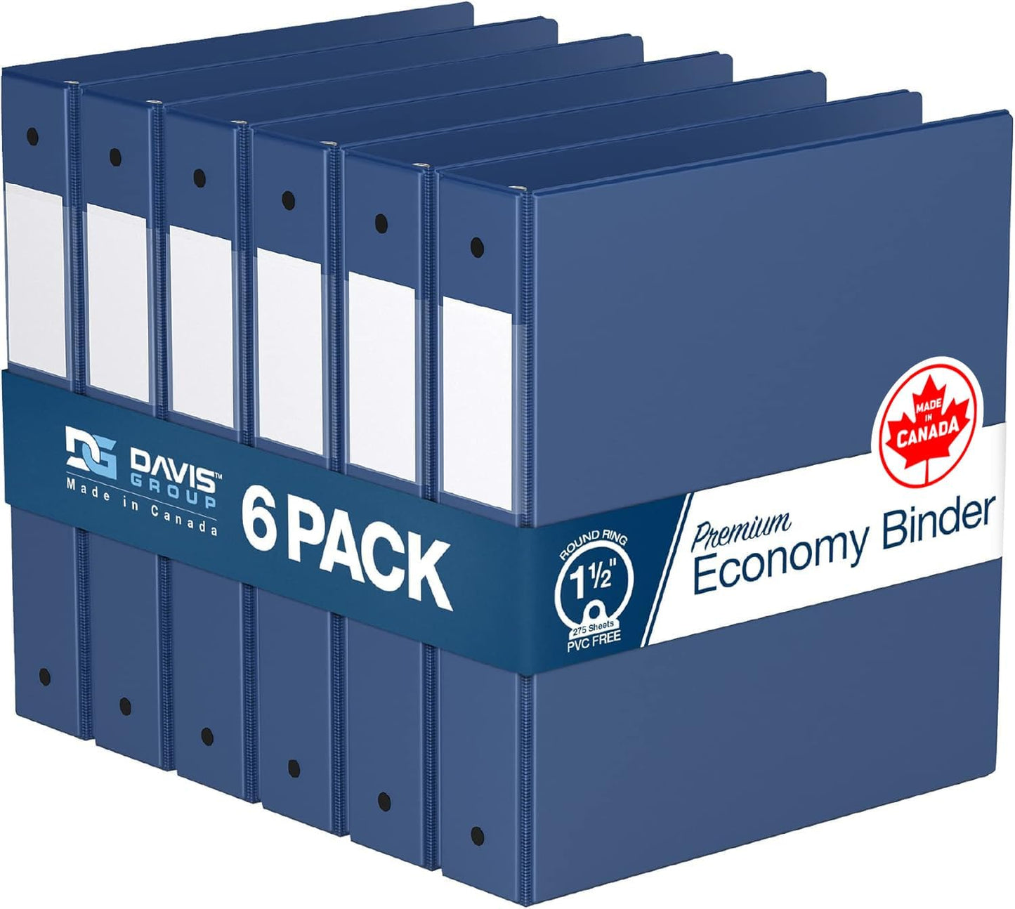 Premium Economy 6-Pack 3-Ring Binders for School or Office