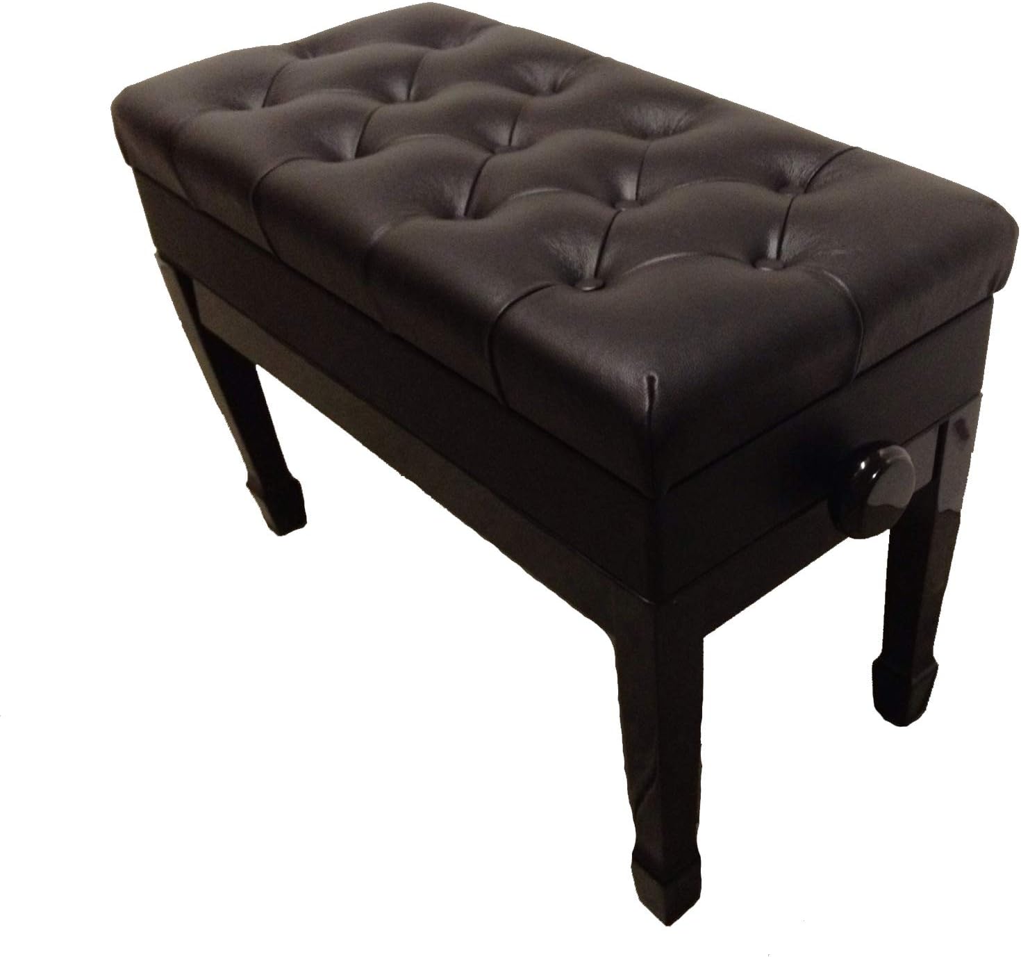 Genuine Leather Adjustable Duet Size Artist Piano Bench Stool