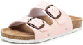 FITORY Womens Flat Sandals with Cork Footbed - Comfortable Slip On two