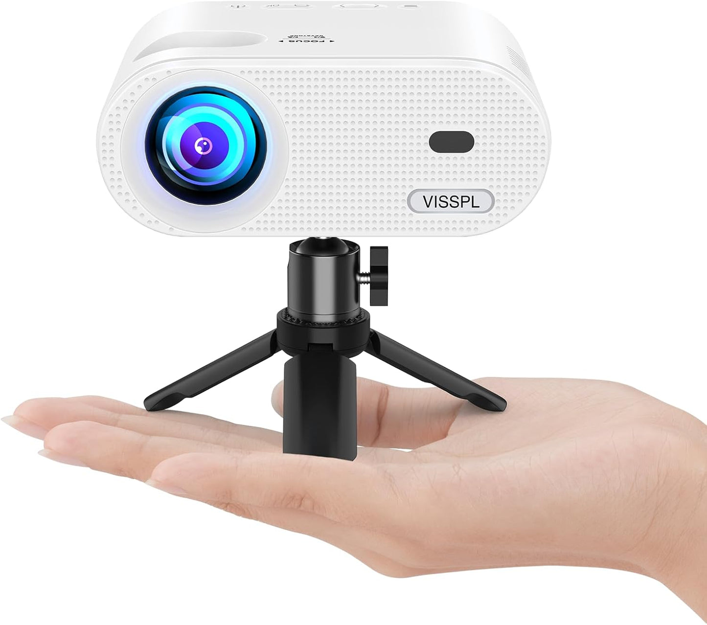 Mini Projector Full HD 1080P VISSPL Portable Outdoor Projector