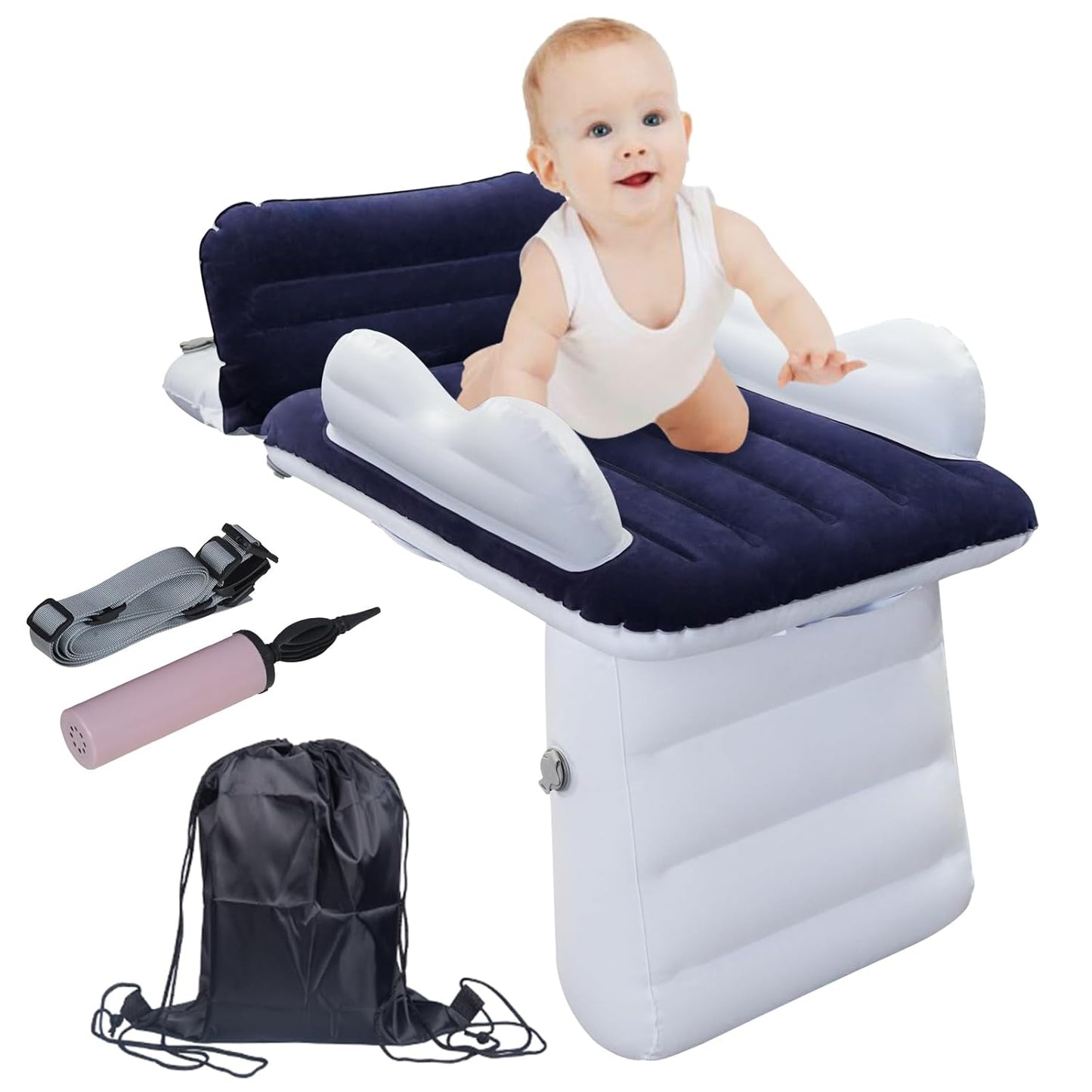 Sunlisky Blue Inflatable Toddler Airplane Bed