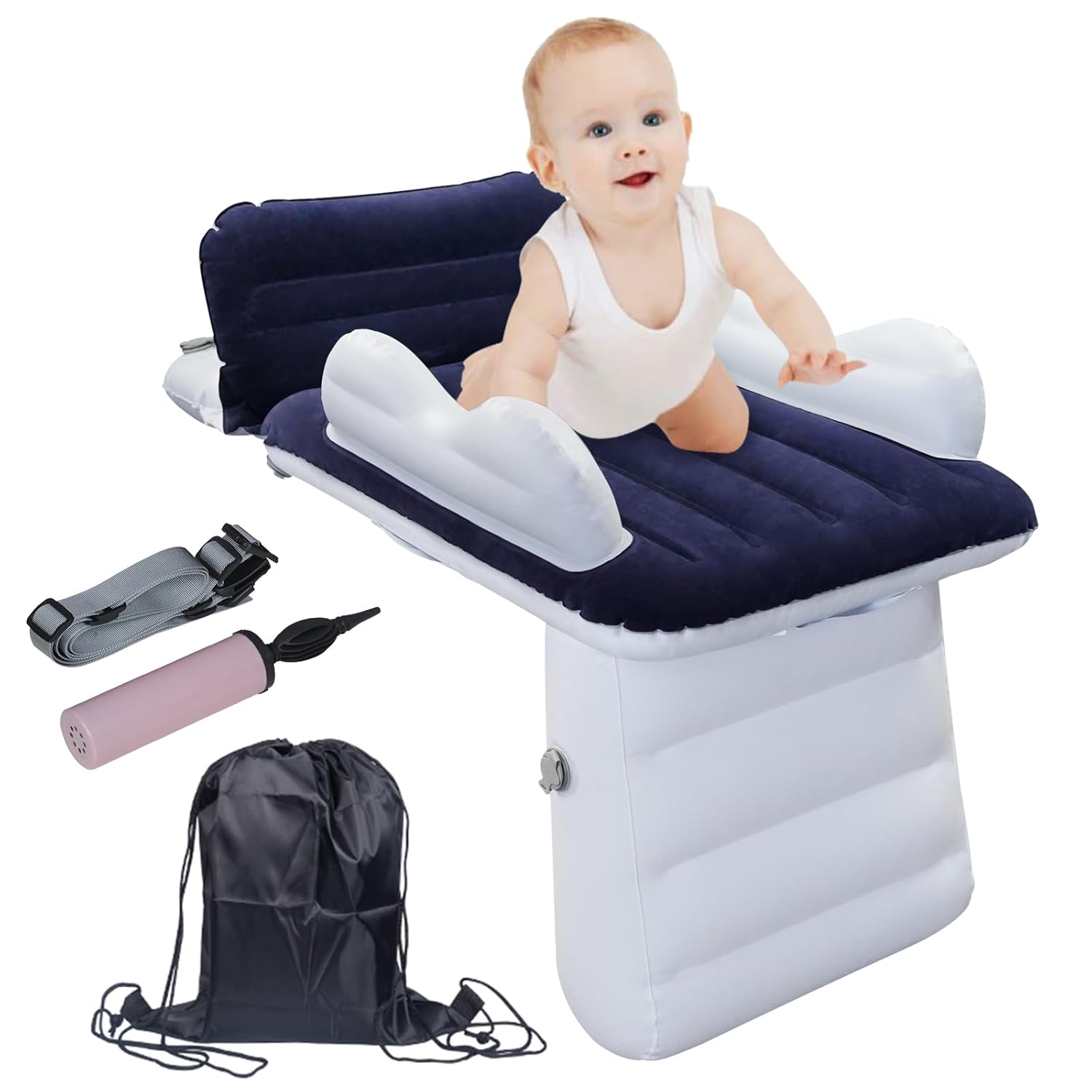 Sunlisky Blue Inflatable Toddler Airplane Bed