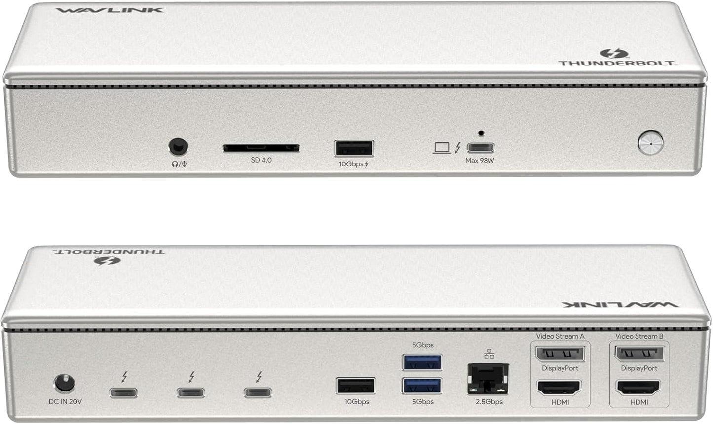 WAVLINK Thunderbolt 4 Dock with 100W Charging for Quad Displays