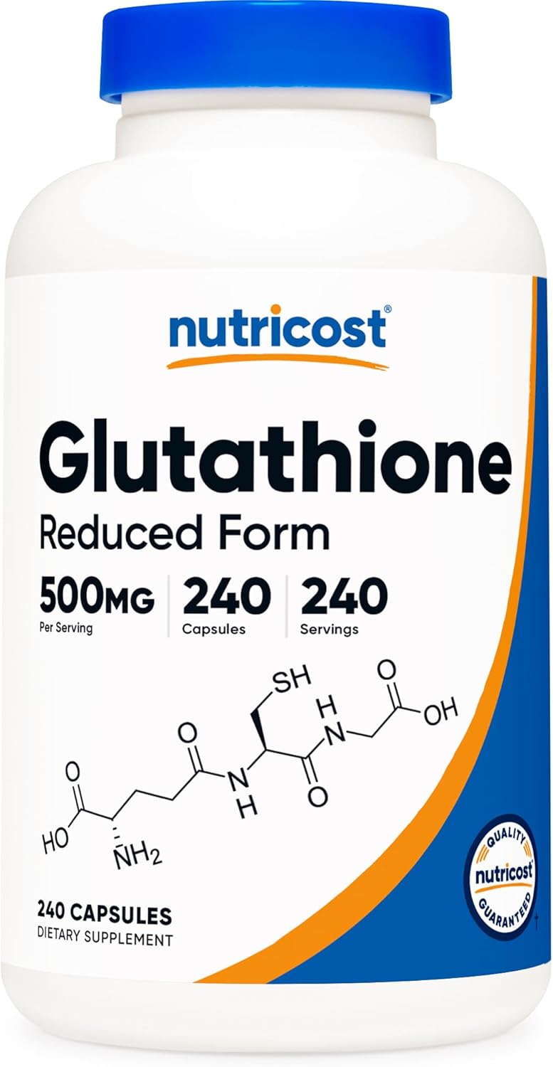 Nutricost Glutathione Capsules 500mg - 240 Gluten Free Capsules
