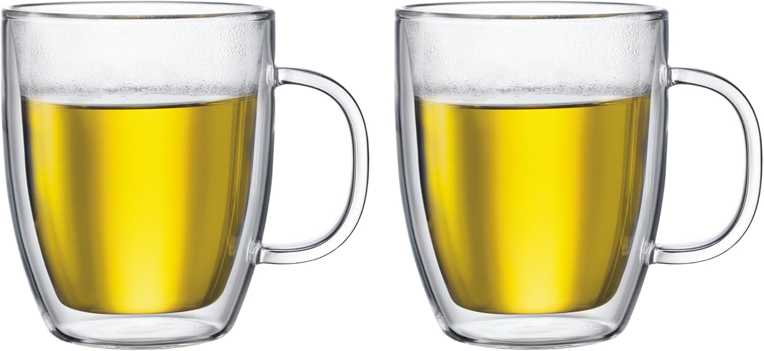Bodum 15oz Bistro Double Wall Insulated Mug Set of 2 Clear