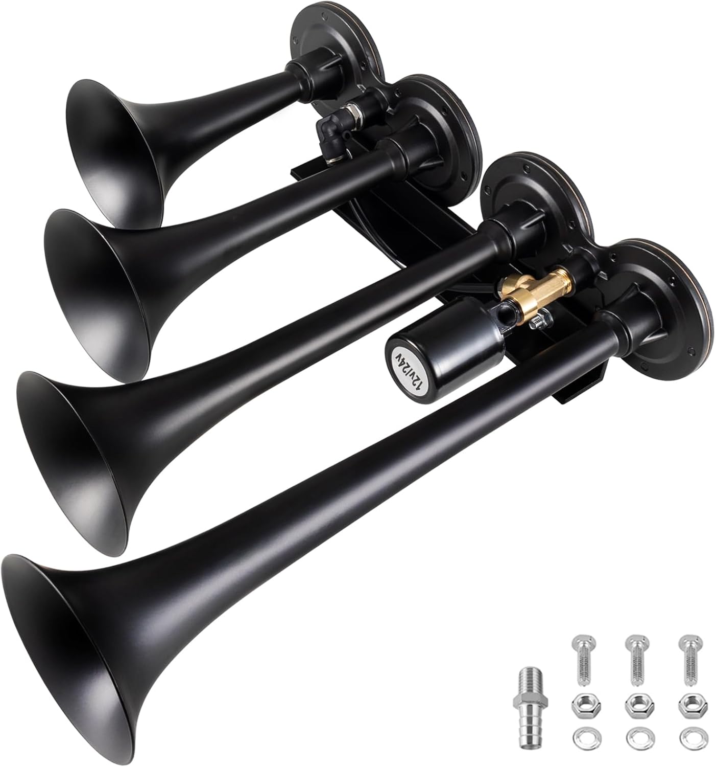 Truck Air Horn 4 Trumpet Kit for Loud Alerts on Vehicles
