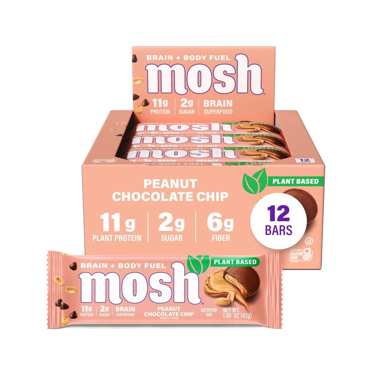 MOSH Peanut Chocolate Chip Vegan Protein Bars Review