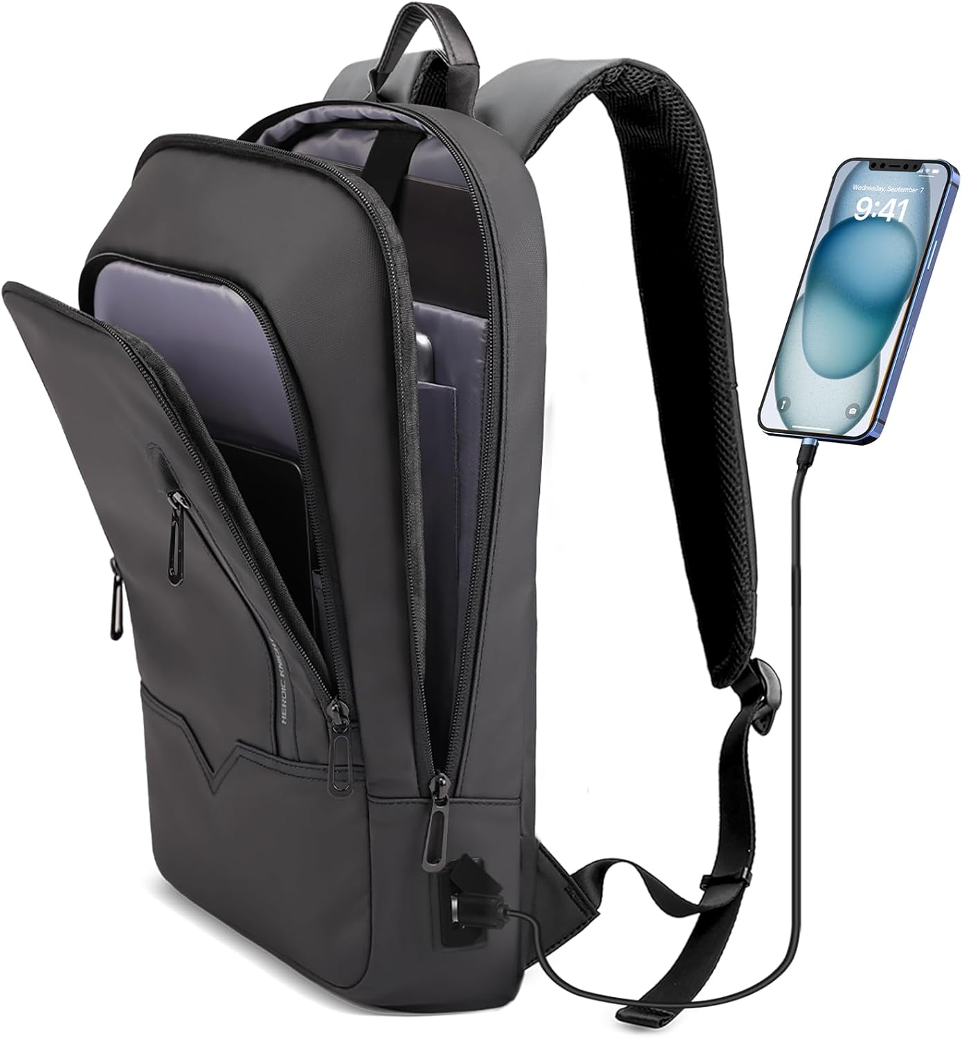 Lightweight Anti-theft Laptop Backpack with USB Port 17.3ft for Work