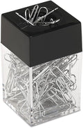 Black Magnetic Paper Clip Dispenser Holder - Compact Desk Organizer