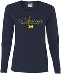 NCAA Thin Script Womens Long Sleeve T Shirt - Team Color Comfort