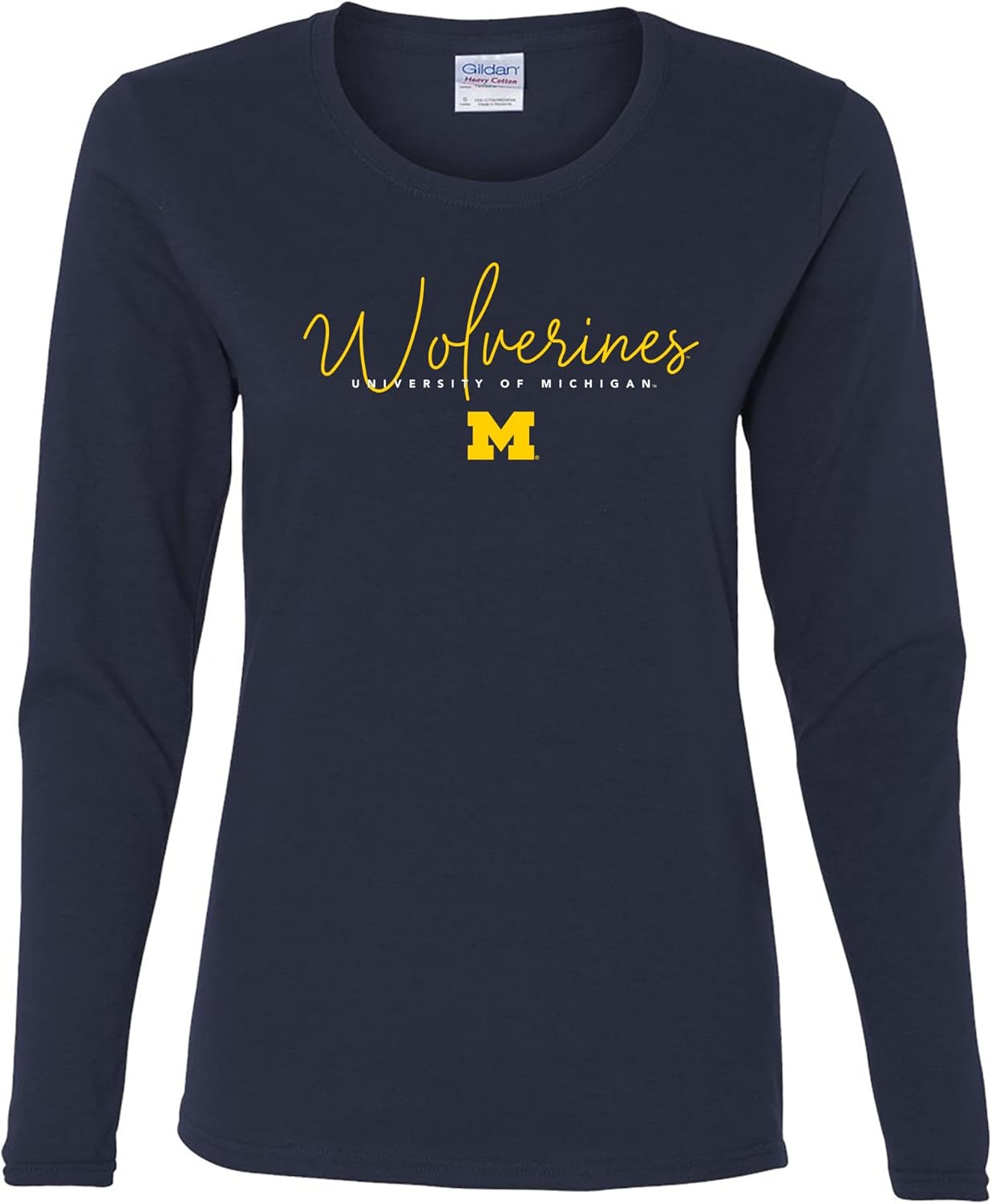NCAA Thin Script Womens Long Sleeve T Shirt for College Fans