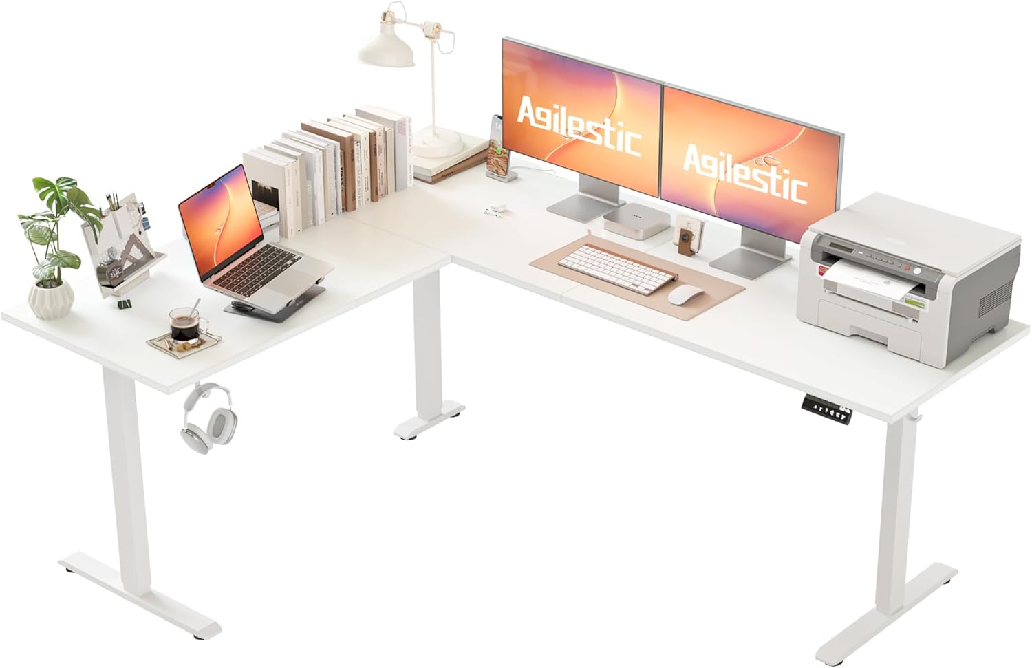 Agilestic L-Shaped Standing Desk with Adjustable Height Features