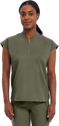 Women's Relaxed Fit Journey Scrub Top - Knit Details & 2 Pockets