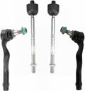 TRQ Front Inner and Outer Tie Rod Set Compatible with 2012-2015