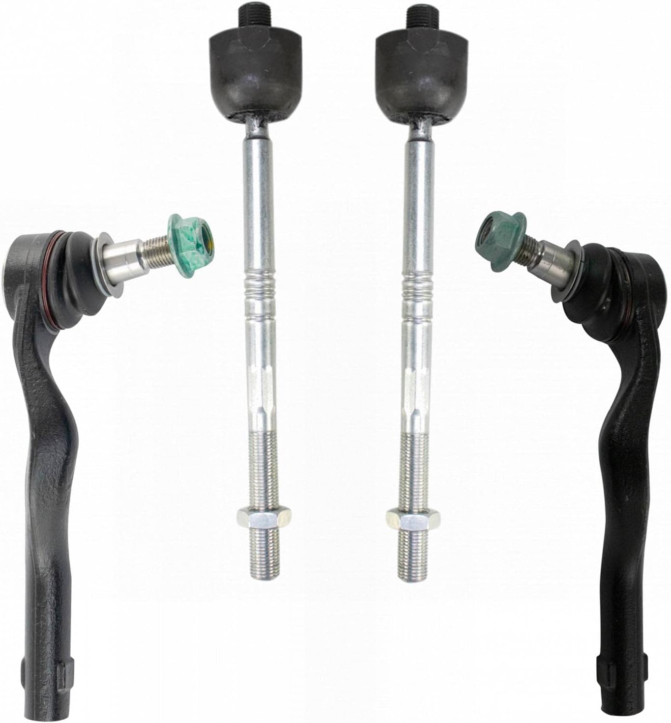 TRQ Front Inner and Outer Tie Rod Set for 2012-2015 E350