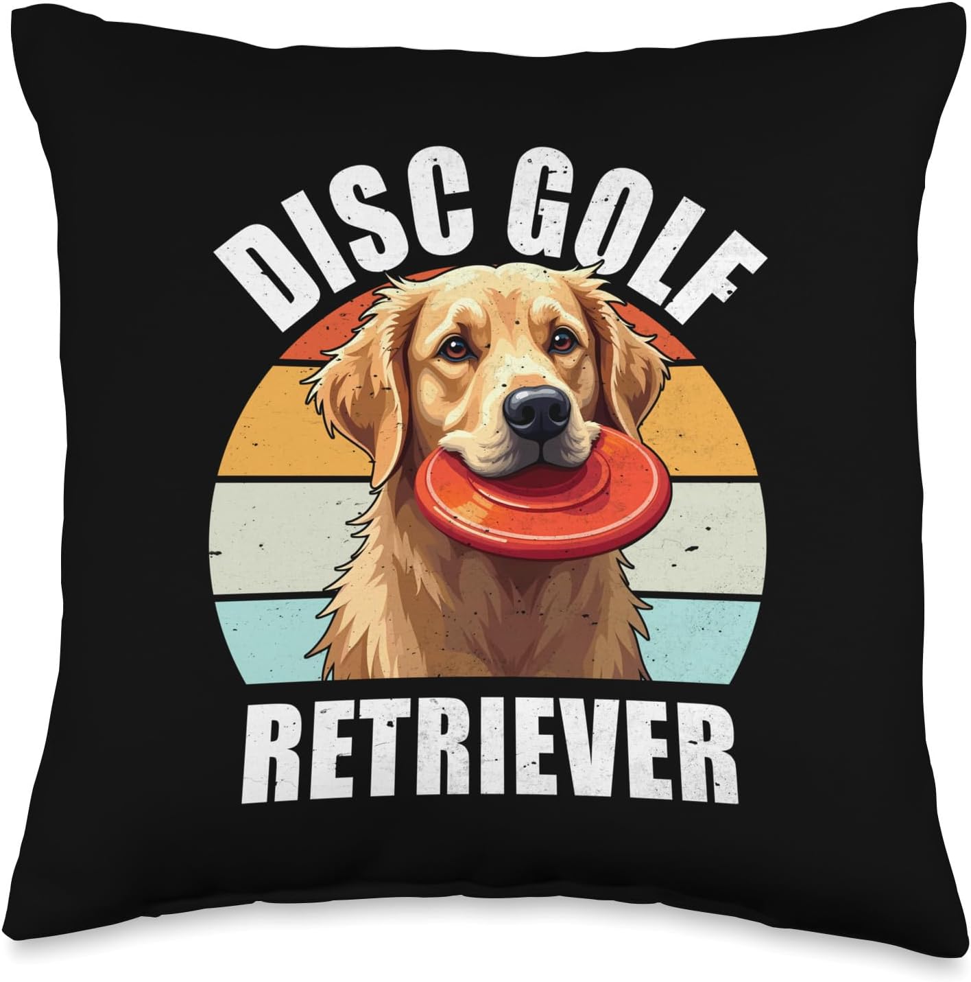Golden Retriever Throw Pillow for Disc Golfers