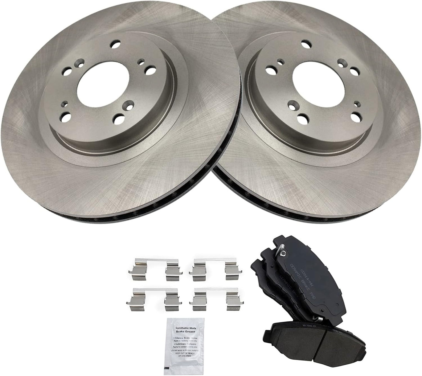 TRQ Front Brake Pad & Rotor Kit for 2005-2006 Honda CR-V