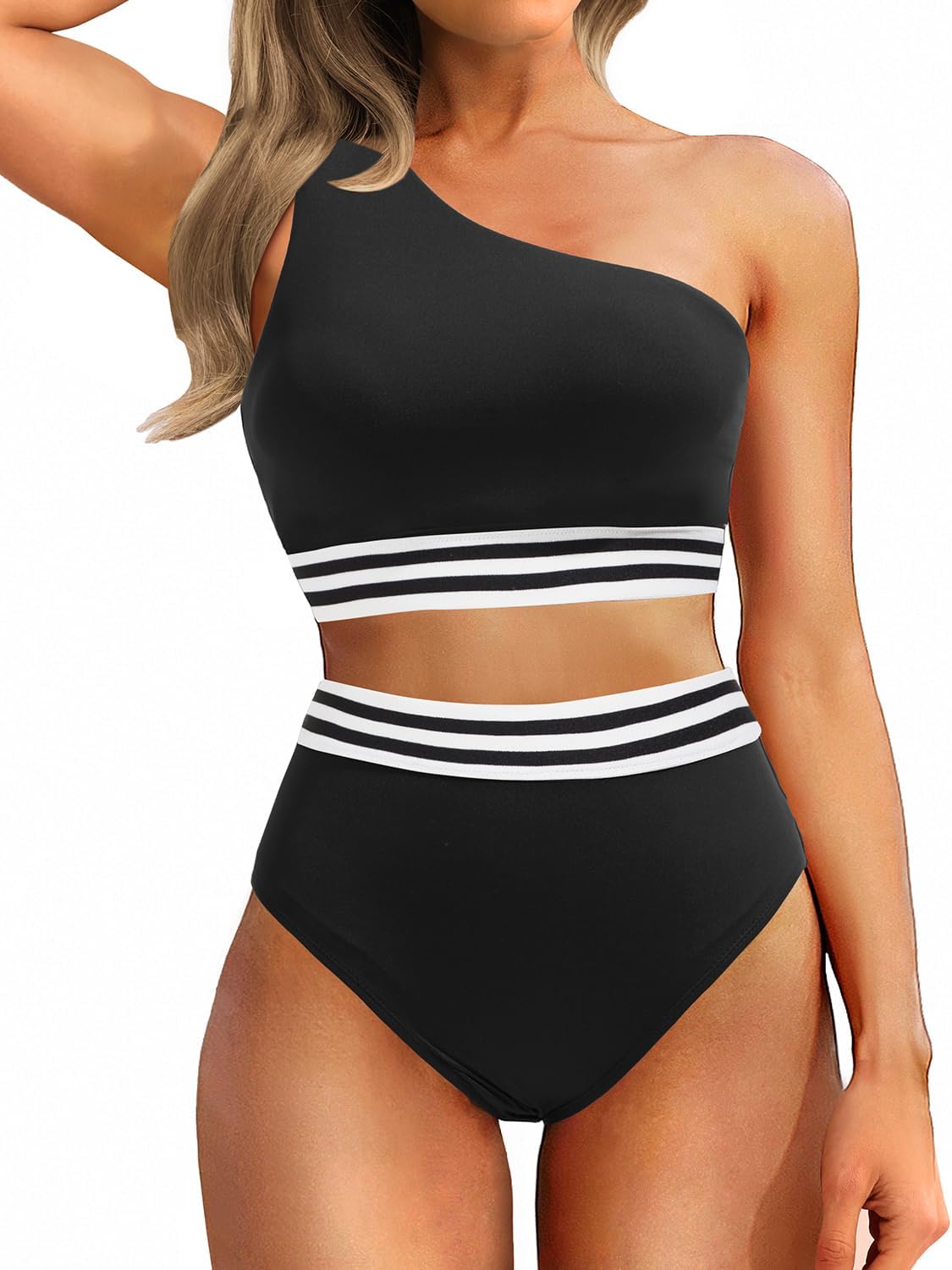One Shoulder High Waisted Bikini Set for Confident Women