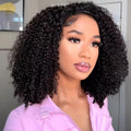 12 Inch Curly Half Wig Human Hair 200 Density - Beginner Friendly