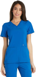 Cherokee Women's Iflex V-Neck Knit Panel Scrub Top - Comfortable