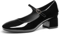 DREAM PAIRS Mary Jane Shoes Chunky Block Short Heels 2.17in