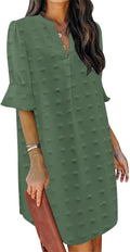 Summer Dresses for Women V Neck Ruffle Short Sleeve (Style H1T4)