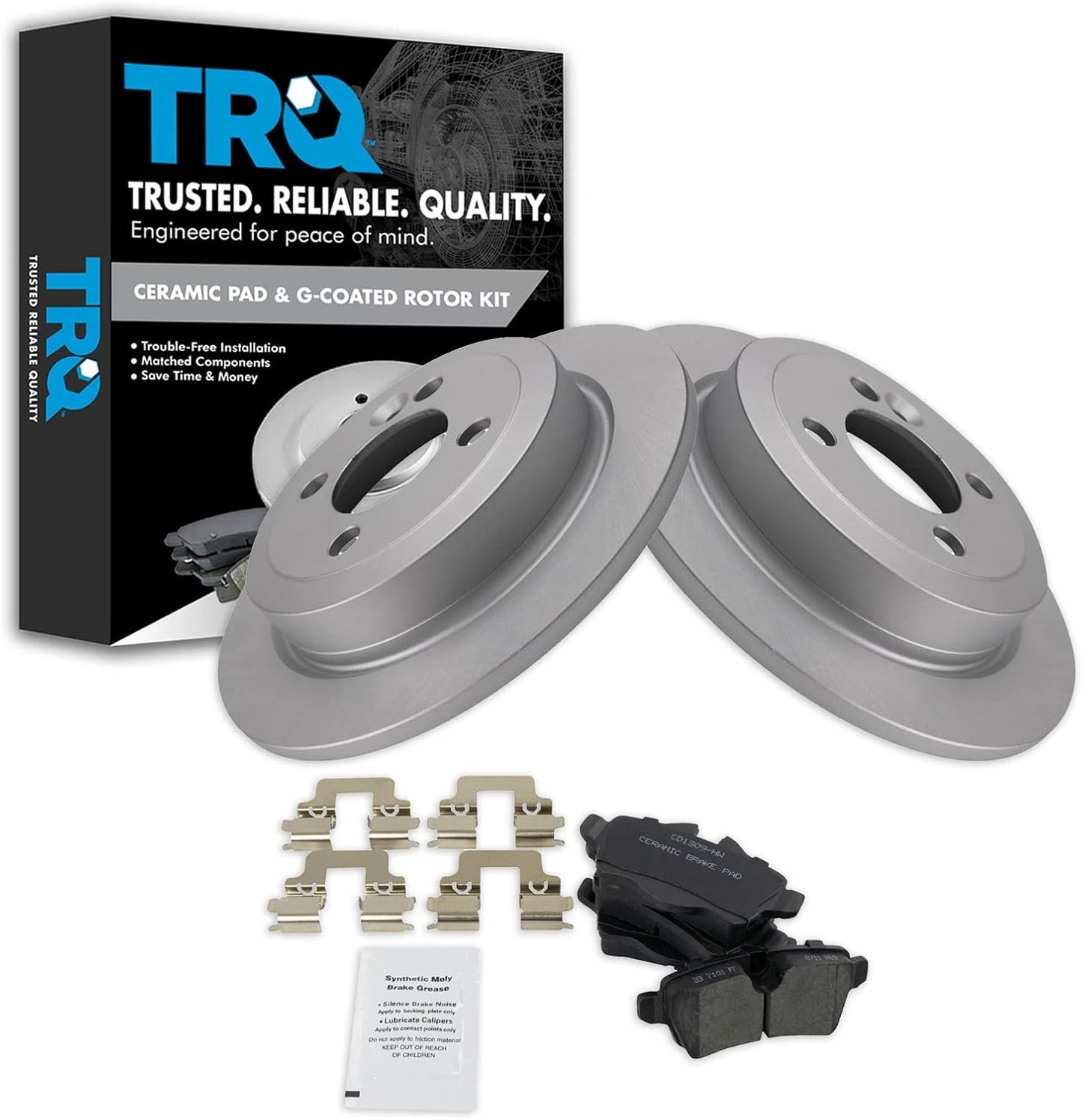 TRQ Rear Brake Pad & Rotor Kit for 2008-2015 Mini Cooper