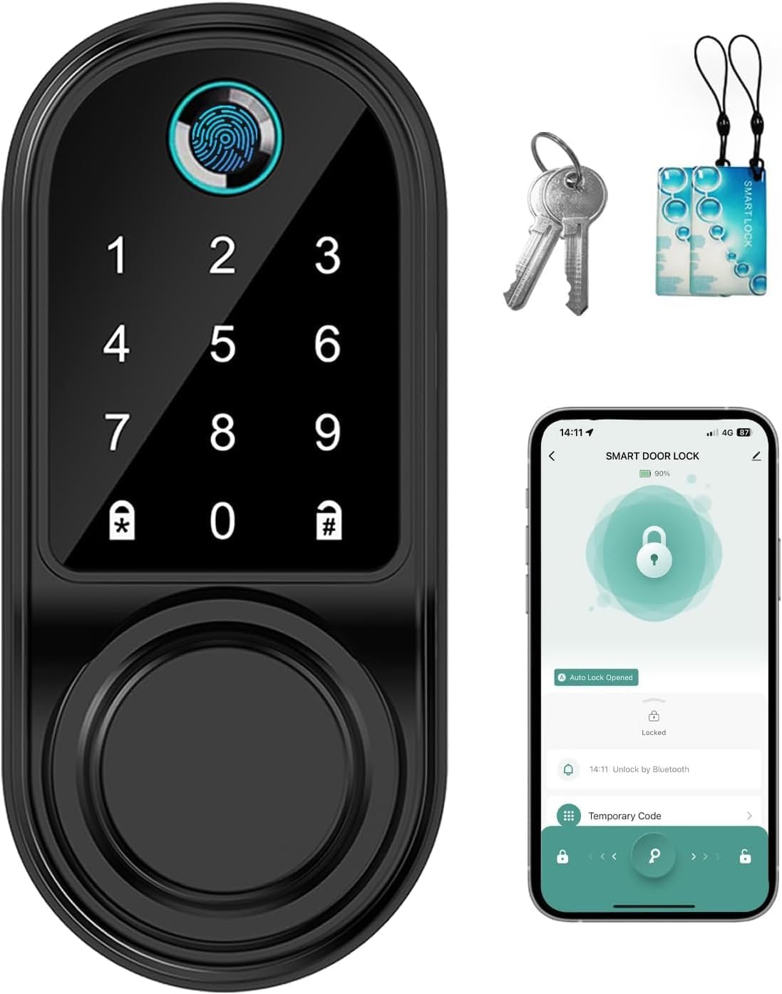 Smart Fingerprint Door Lock with App Control and Auto Lock