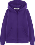 Kids Soft Brushed Fleece Zip-Up Hoodie 4-12 yrs - Cozy Zip Front