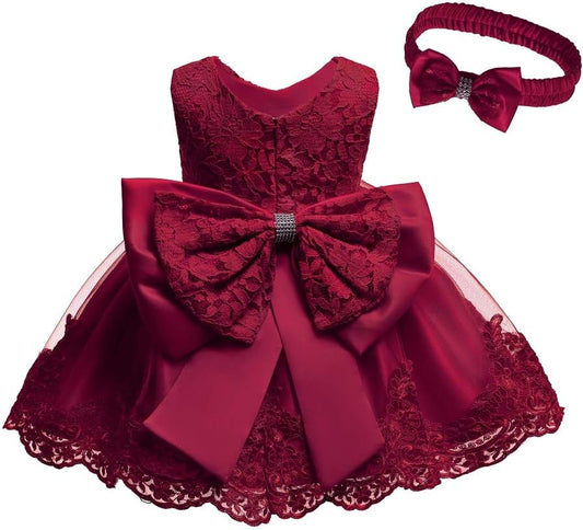 0-6T Toddler Baby Girl Embroidered Tutu Ball Gown Lace Dress