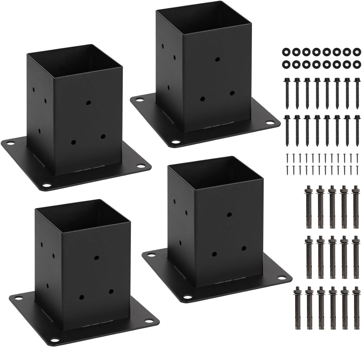 4x4 Post Base for Concrete, Durable Deck Post Base Set of 4