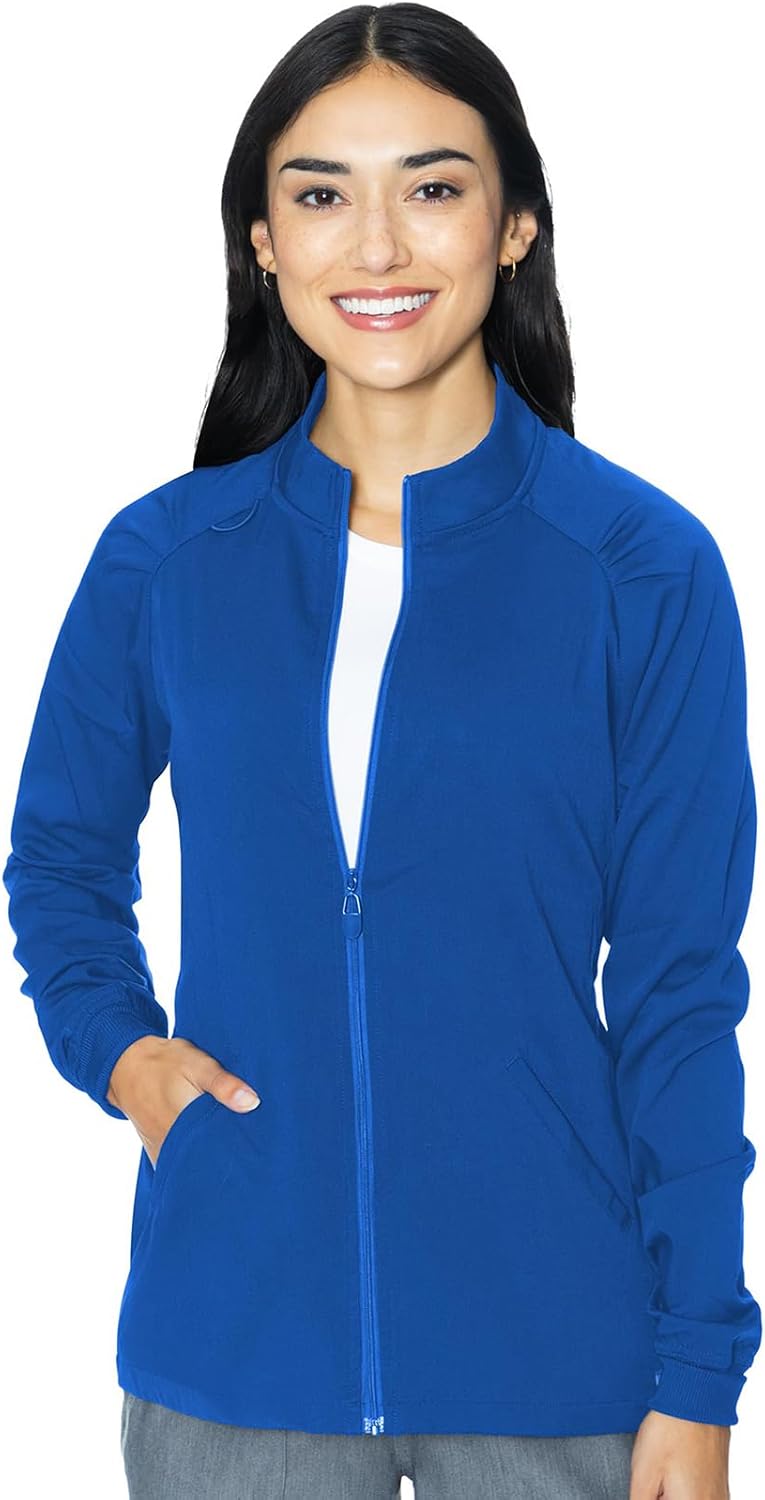 Med Couture Women's Scrub Warm-Up Jacket with 4 Pockets