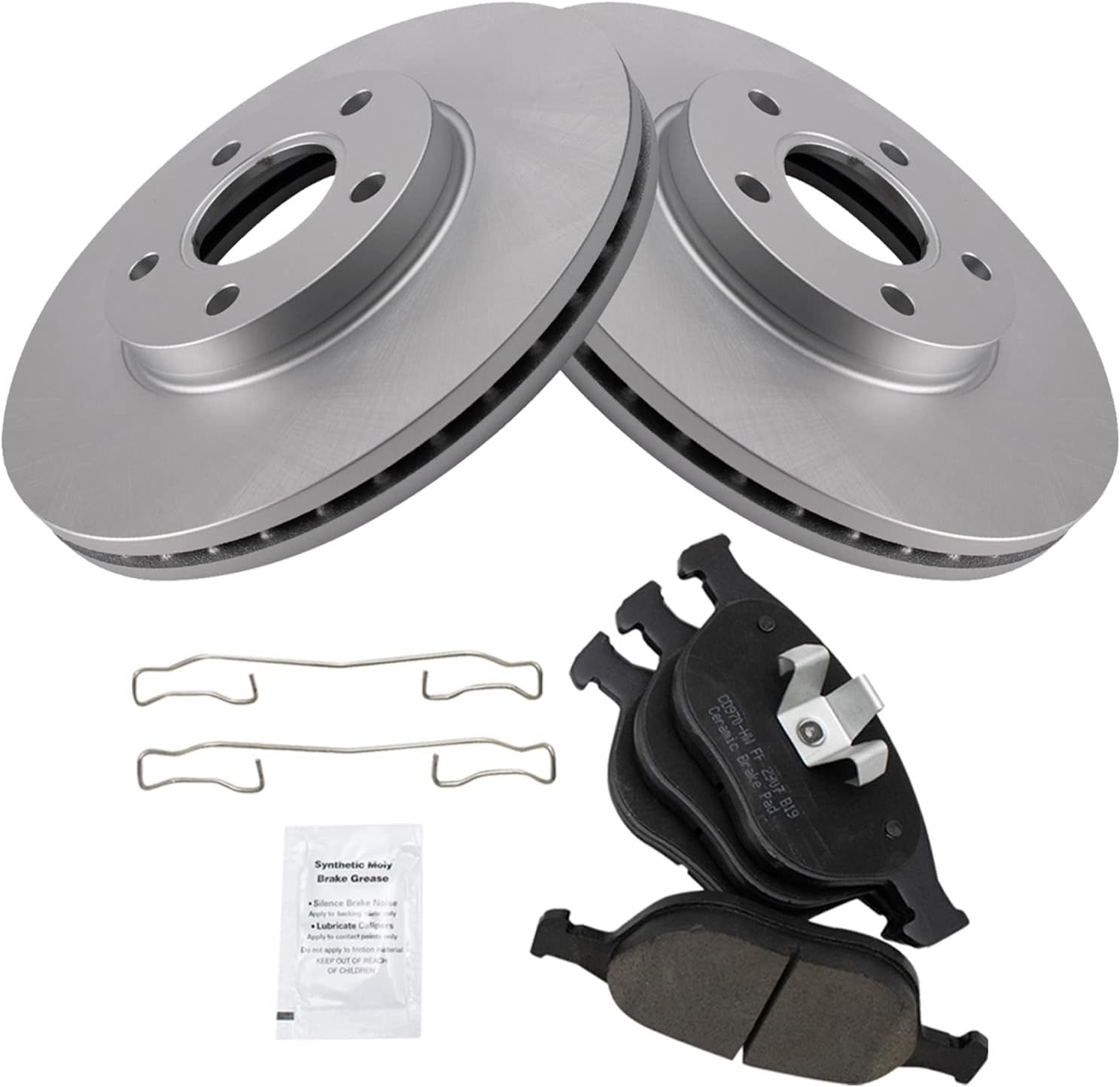 TRQ Front Brake Pad & Rotor Kit for 2010-2013 Ford Transit