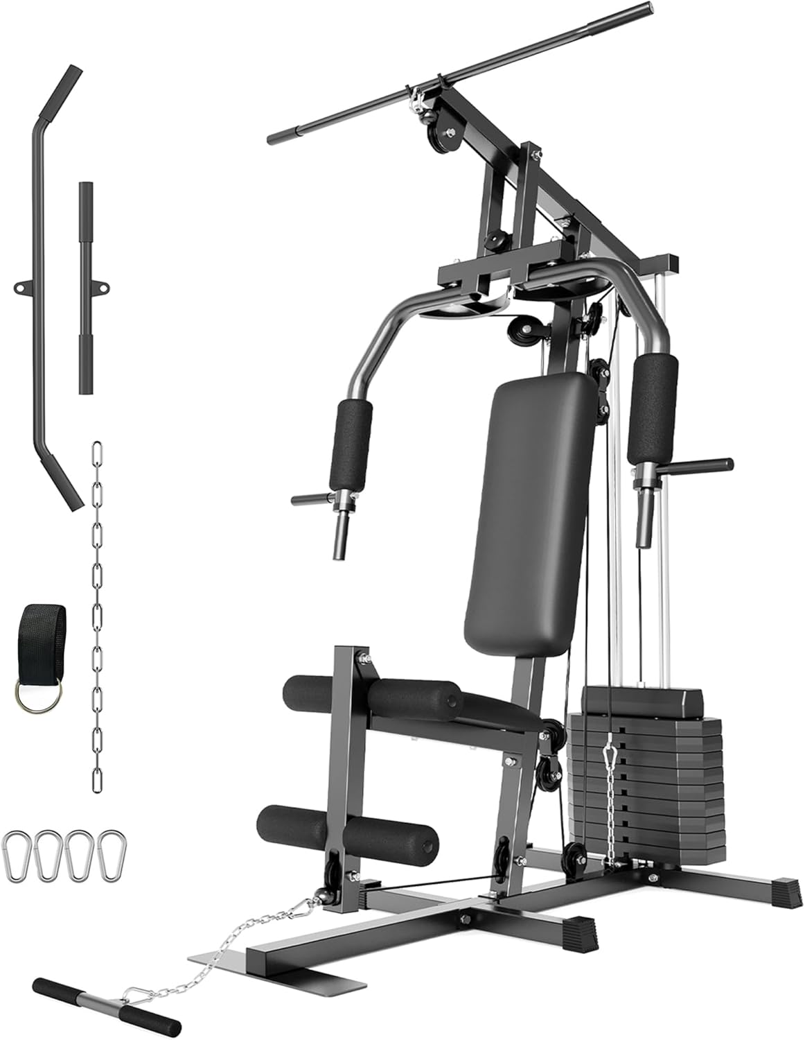 Home Gym Machine System with 100LBS Weight Stack for Strength