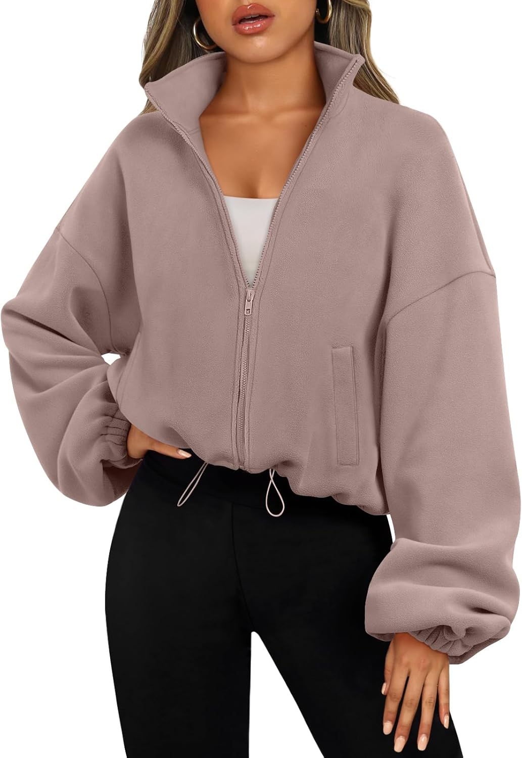 AUTOMET Womens Fleece Jackets Zip Up for Cozy Winter Style
