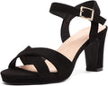 DREAM PAIRS Women's Chunky Heels Open Toe Ankle Strap (Style CTG5)